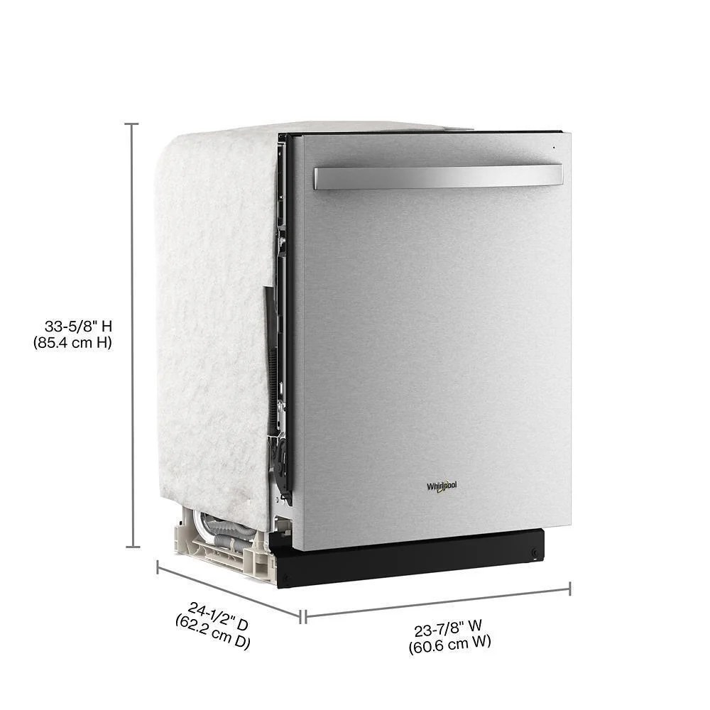 WDTS8024SZ Whirlpool® 24-Inch Top Control Dishwasher with Total Coverage Wash and Auto Open Air Dry in Fingerprint Resistant Stainless Steel - Image 2
