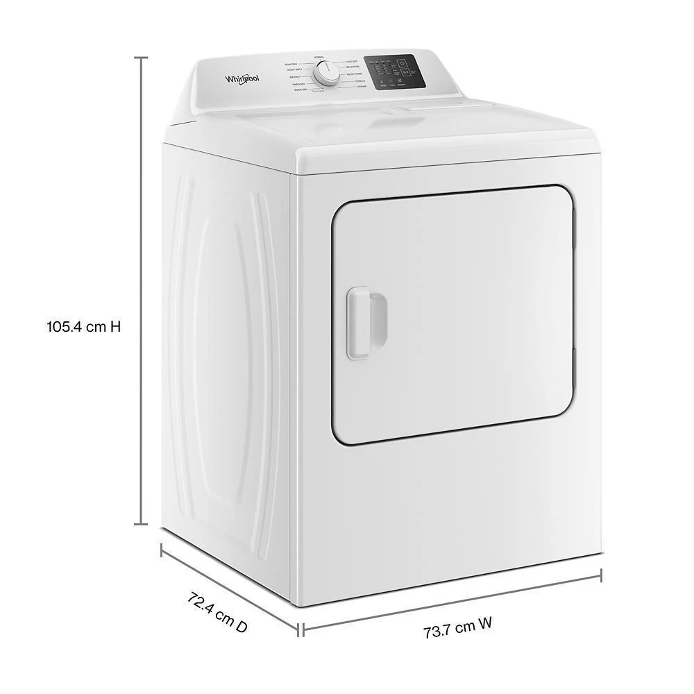 Whirlpool WED4105SW 7.0 cu. ft. Electric Dryer with Adaptive Dry - Vented Top Load Matching - Image 3