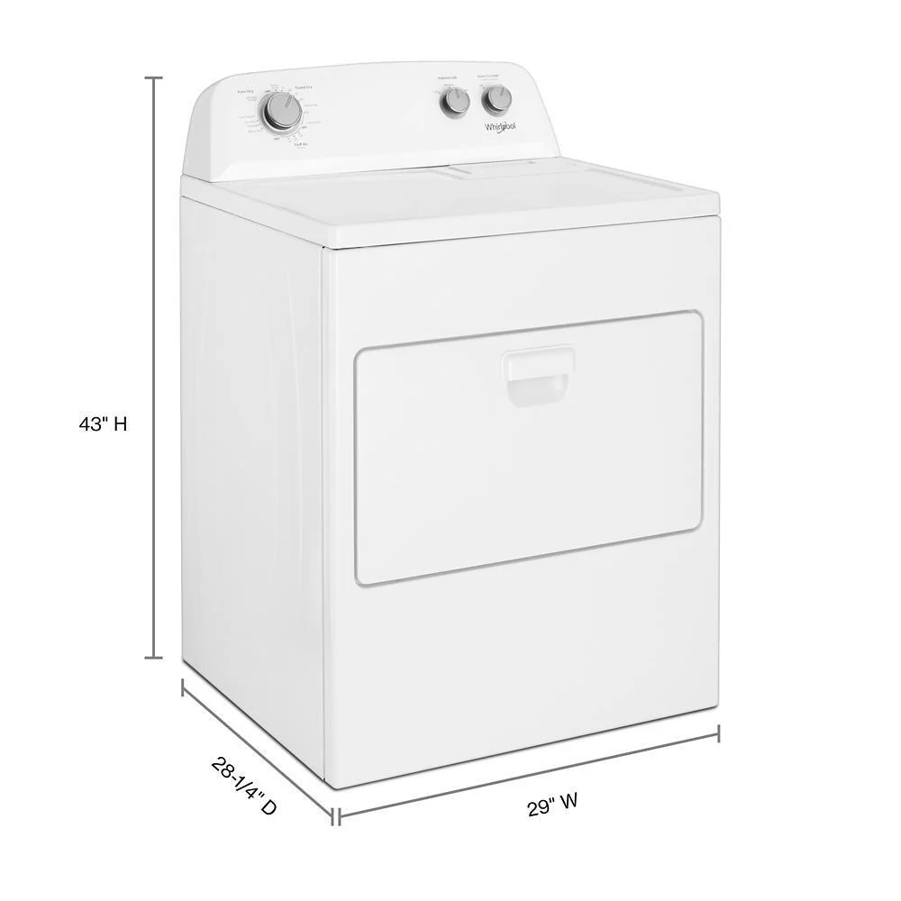 Whirlpool WED4850HW 7.0 cu. ft. Top Load Electric Dryer with AutoDry™ Drying System - Image 8