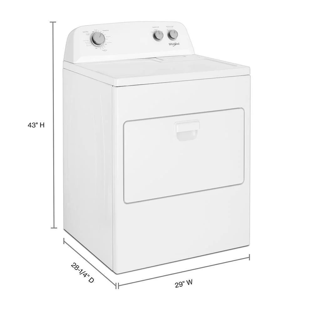 Whirlpool WED4850HW 7.0 cu. ft. Top Load Electric Dryer with AutoDry™ Drying System - Image 9