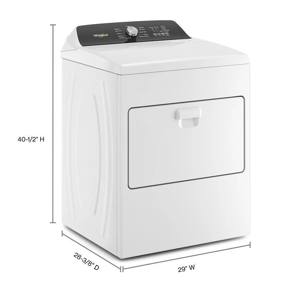 Whirlpool WED5010LW 7.0 Cu. Ft. Top Load Electric Moisture Sensing Dryer - Image 6
