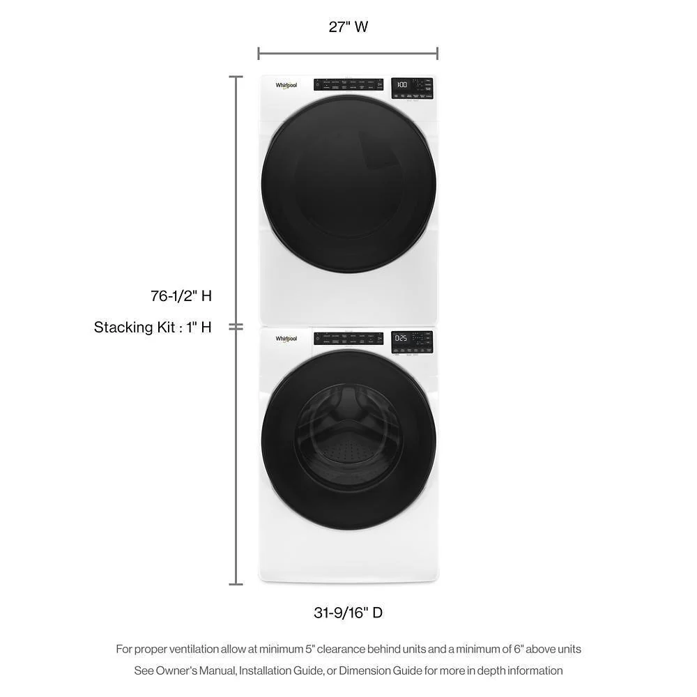 Whirlpool WED5620HW 7.4 cu. ft. Front Load Electric Dryer with Intuitive Touch Controls - Image 7