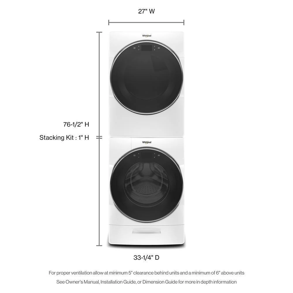 Whirlpool WED9620HW 7.4 cu. ft. Smart Front Load Electric Dryer - Image 3