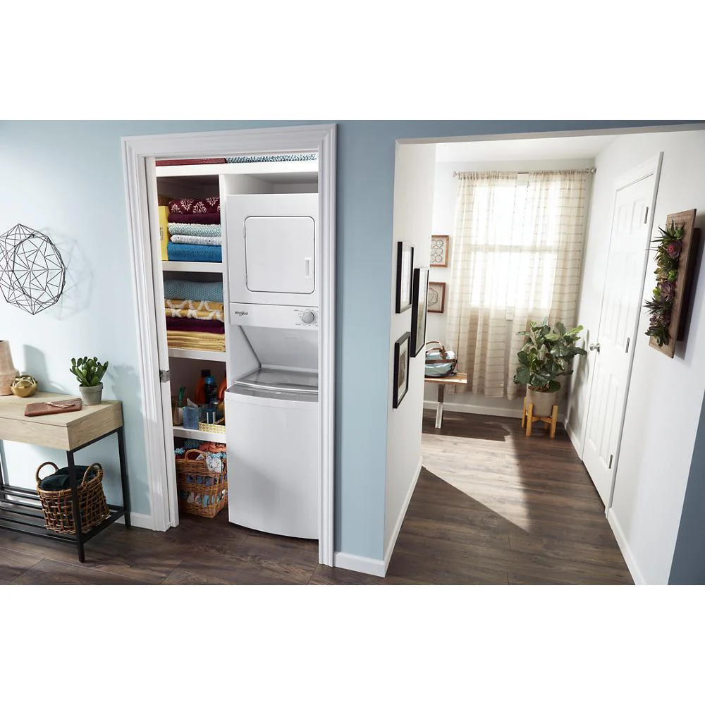 Whirlpool WET4124HW 1.6 cu.ft, 120V/20A Electric Stacked Laundry Center with 6 Wash cycles and Wrinkle Shield™ - Image 9