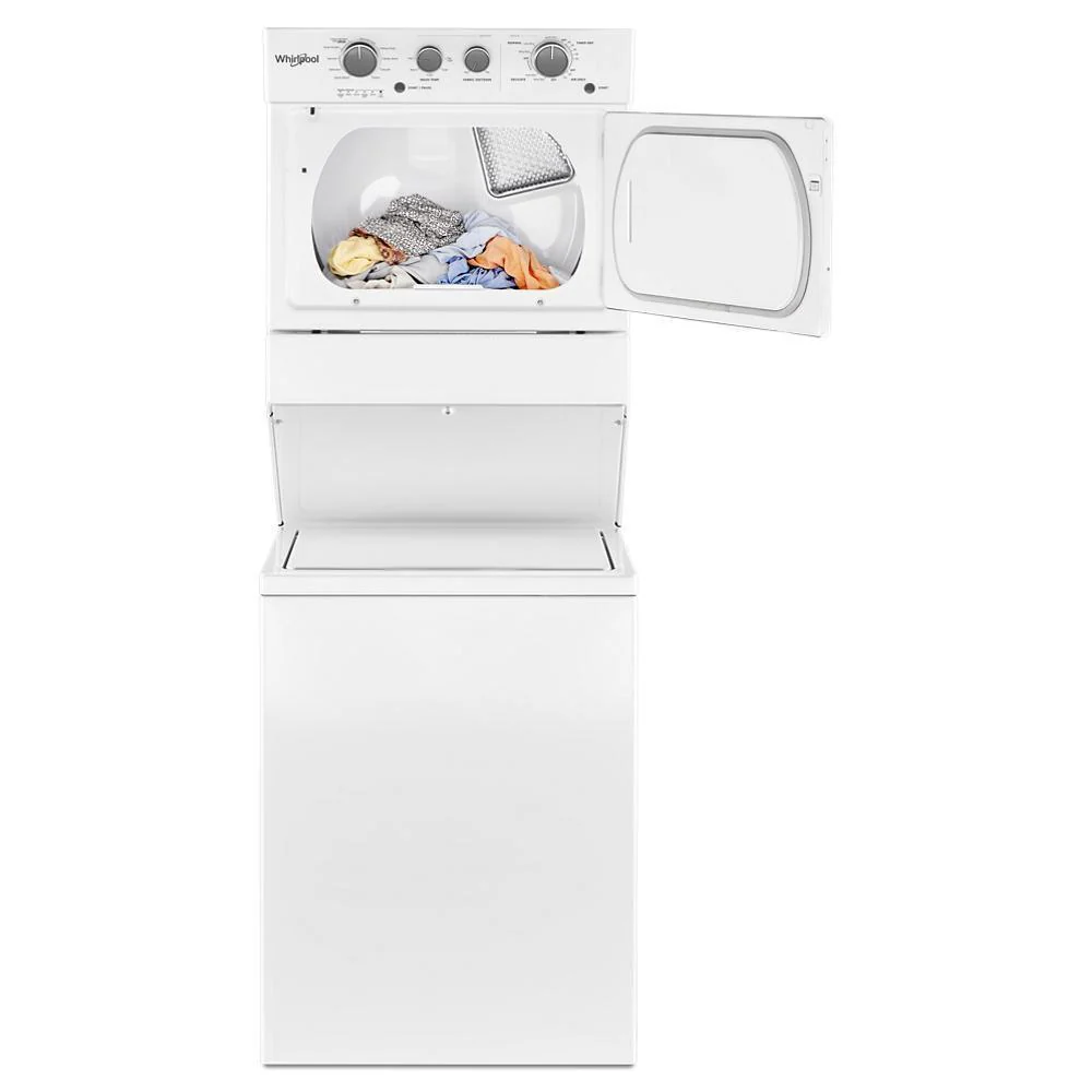 Whirlpool WETLV27HW 3.5 cu.ft Long Vent Electric Stacked Laundry Center 9 Wash cycles and AutoDry™ - Image 4
