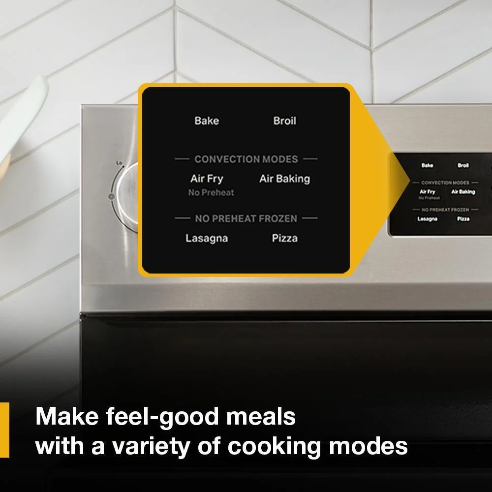 Whirlpool WFES4530SB 30-inch Electric Range with Air Cooking Technology and Steam Clean - Image 20
