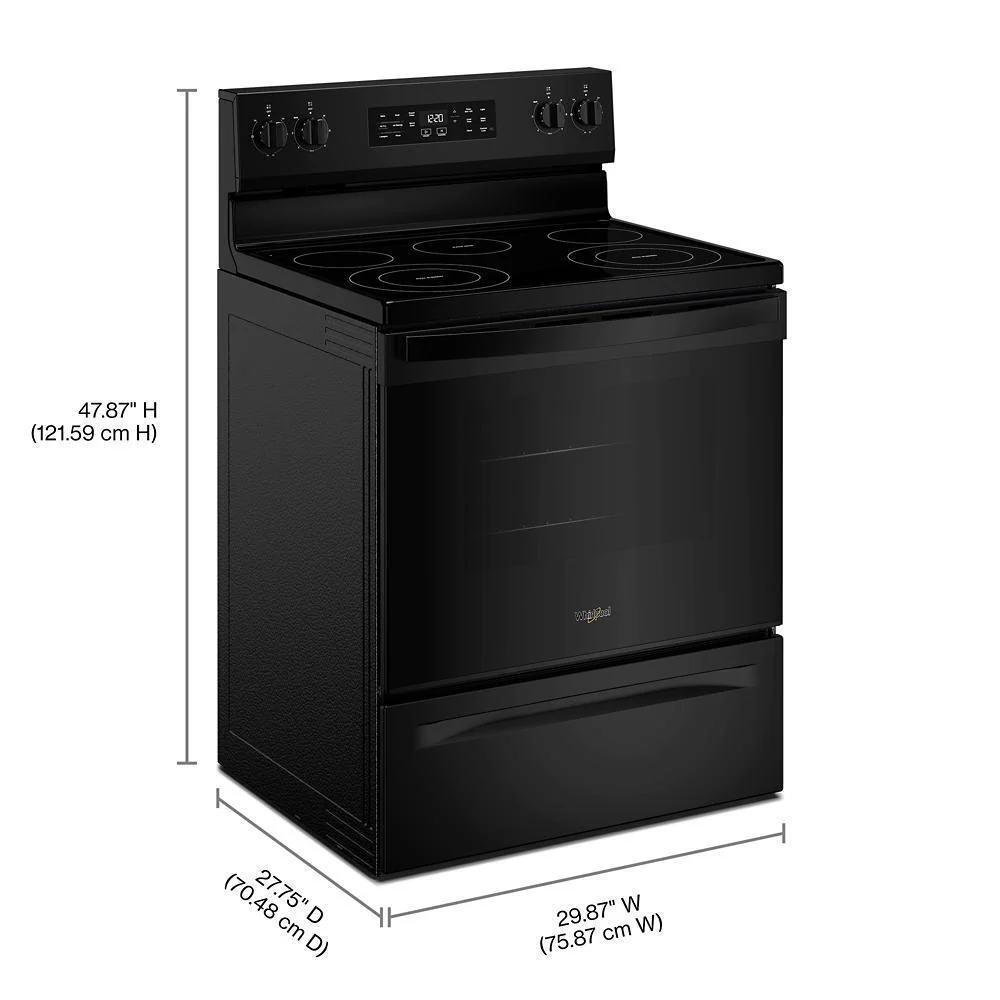 Whirlpool WFES4530SB 30-inch Electric Range with Air Cooking Technology and Steam Clean - Image 3