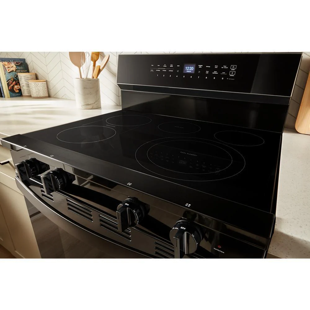 Whirlpool WFES7530RB 30-inch Electric Smart Range with Air Cooking Technology, No Preheat Air Fry, High Speed Preheat Oven, WipeClean™ Coating, and Steam/Self Clean - Image 7