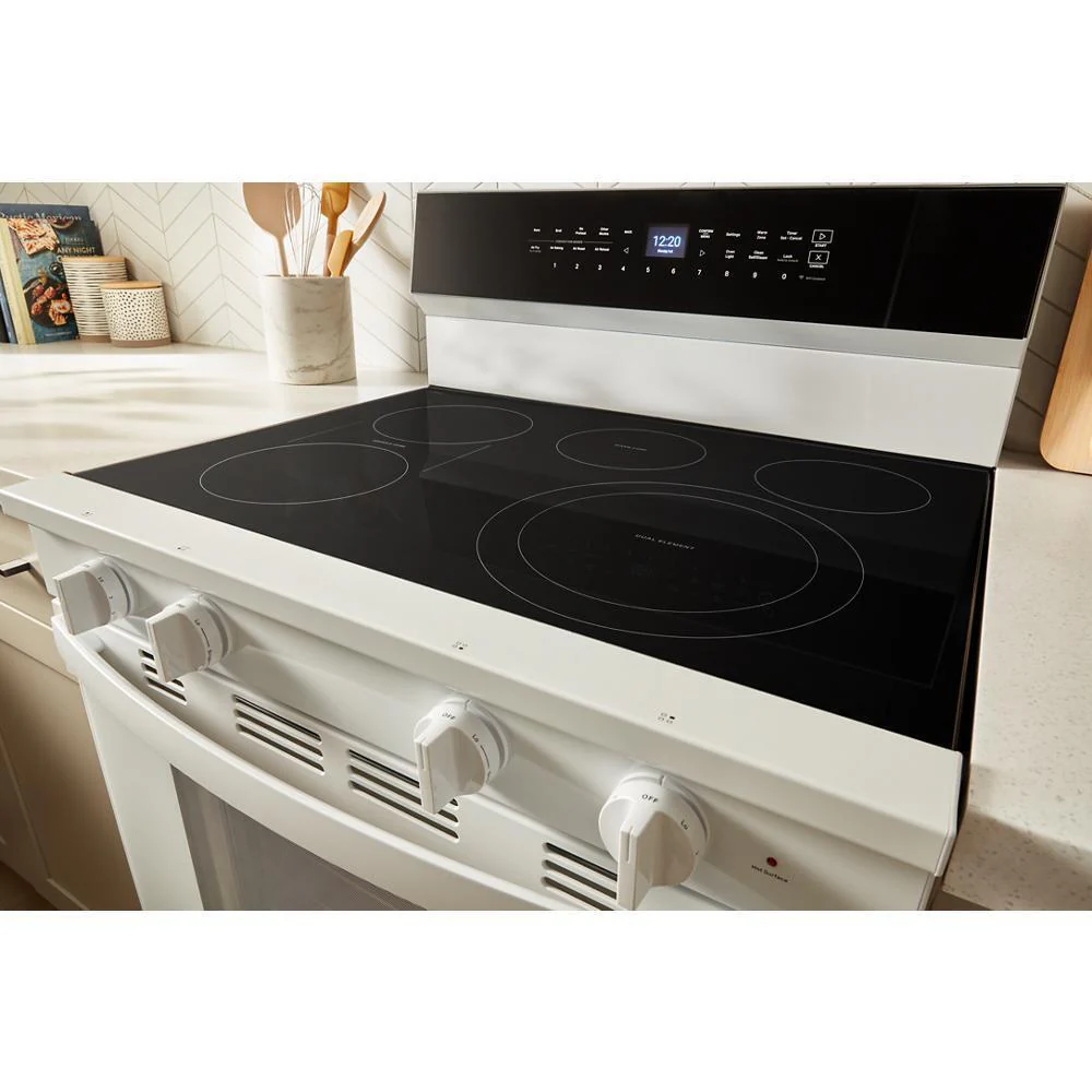 Whirlpool WFES7530RW 30-inch Electric Smart Range with Air Cooking Technology, No Preheat Air Fry, High Speed Preheat Oven, WipeClean™ Coating, and Steam/Self Clean - Image 4