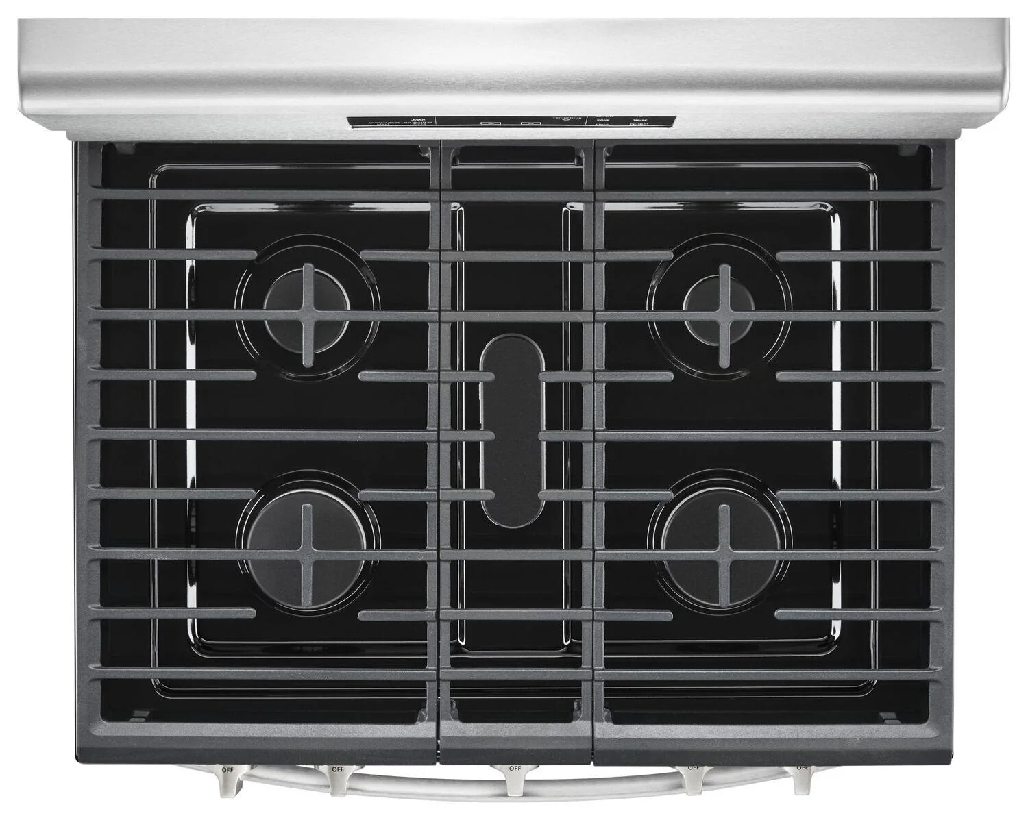 5.0 cu. ft. Freestanding Gas Range with Center Oval Burner Black-on-Stainless - Image 4