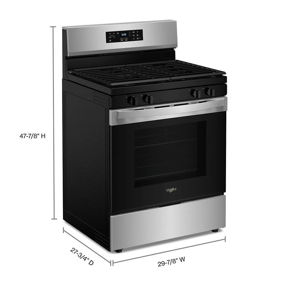 Whirlpool WFGS3530RS 30-inch Self Clean Gas Range with No Preheat Mode - Image 2
