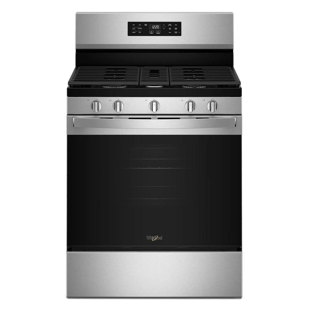 Whirlpool WFGS4530SS 30-inch Gas Range with Air Cooking Technology and Steam Clean