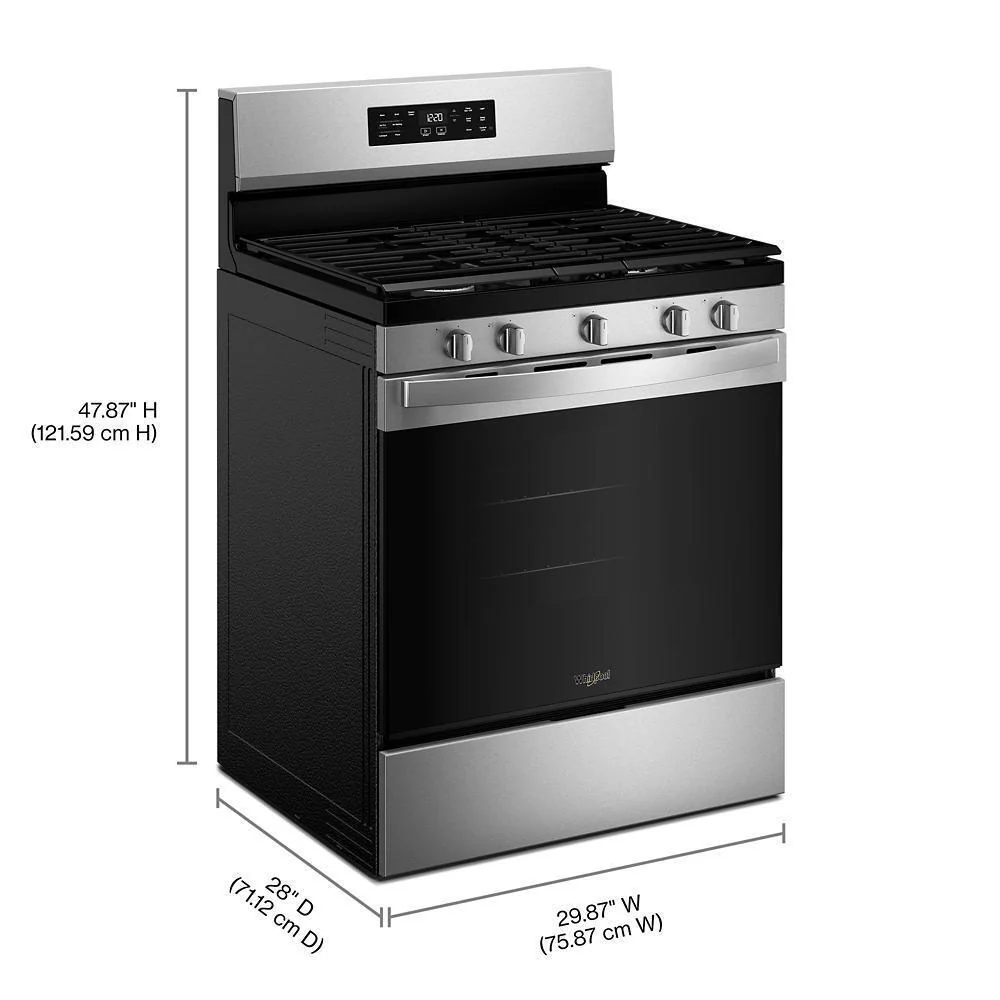 Whirlpool WFGS4530SS 30-inch Gas Range with Air Cooking Technology and Steam Clean - Image 3
