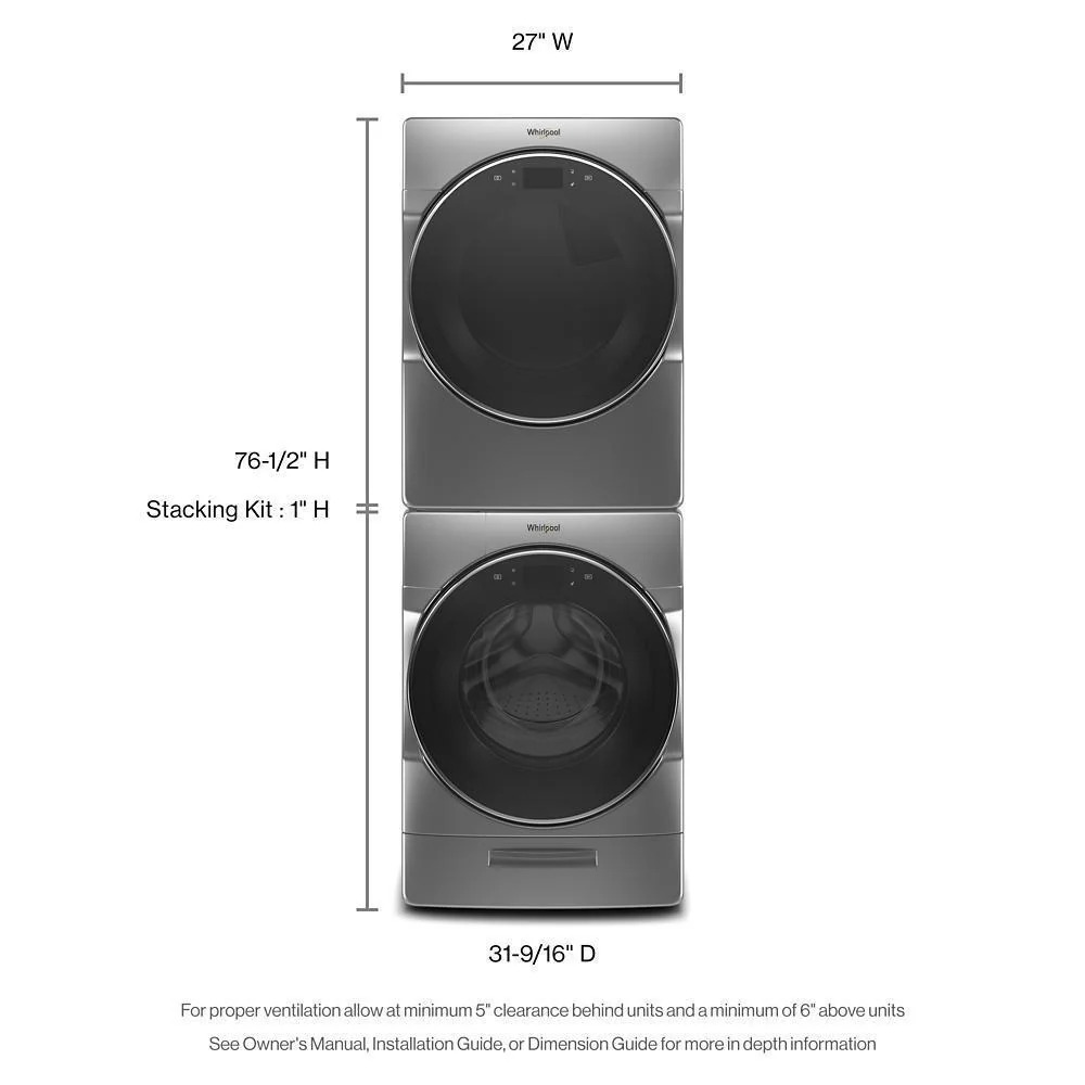 Whirlpool WFW862CHC 4.3 cu. ft. Closet-Depth Front Load Washer with Load & Go™ XL Dispenser - Image 3