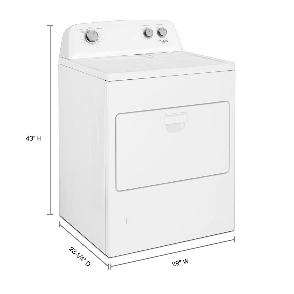 Whirlpool WGD4850HW 7.0 cu. ft. Top Load Gas Dryer with AutoDry™ Drying System - Image 10