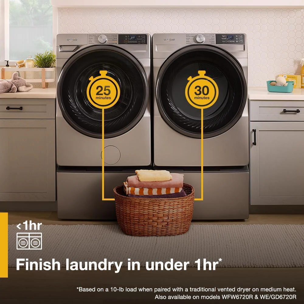 Whirlpool WGD5720RU 7.4 cu. ft. Smart Front Load ENERGY STAR® Gas Dryer with Wrinkle Shield™ Option - Image 12