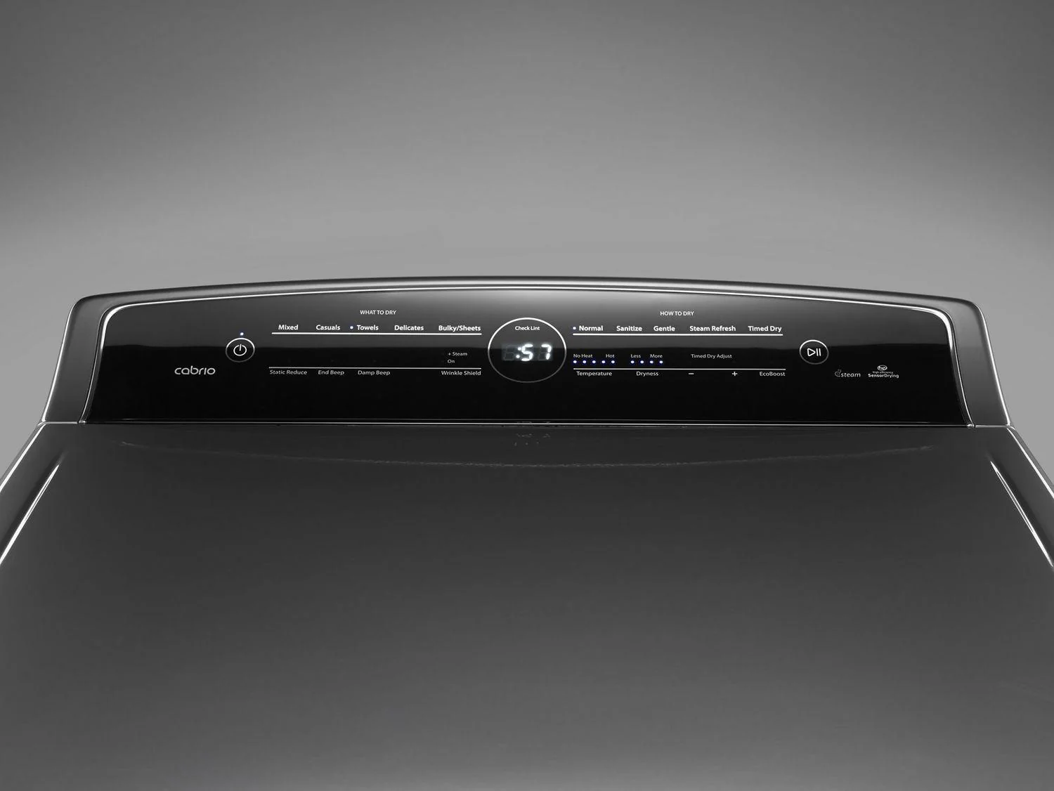 Whirlpool WGD8500DC 8.8 cu.ft Top Load HE Gas Dryer with Intuitive Touch Controls, Steam Refresh Chrome Shadow - Image 3