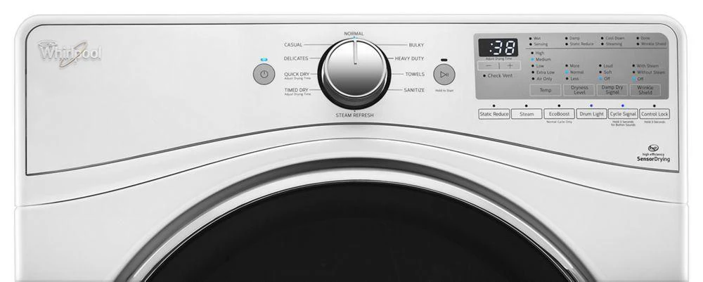 Whirlpool WGD92HEFW 7.4 cu.ft Front Load Gas Dryer with Advanced Moisture Sensing, EcoBoost - Image 3