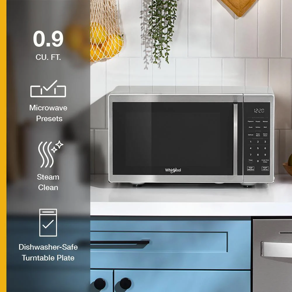 Whirlpool WMCS3019RS 0.9 cu. ft. Stainless Steel Countertop Microwave With Steam Clean - 900 watt - Image 25