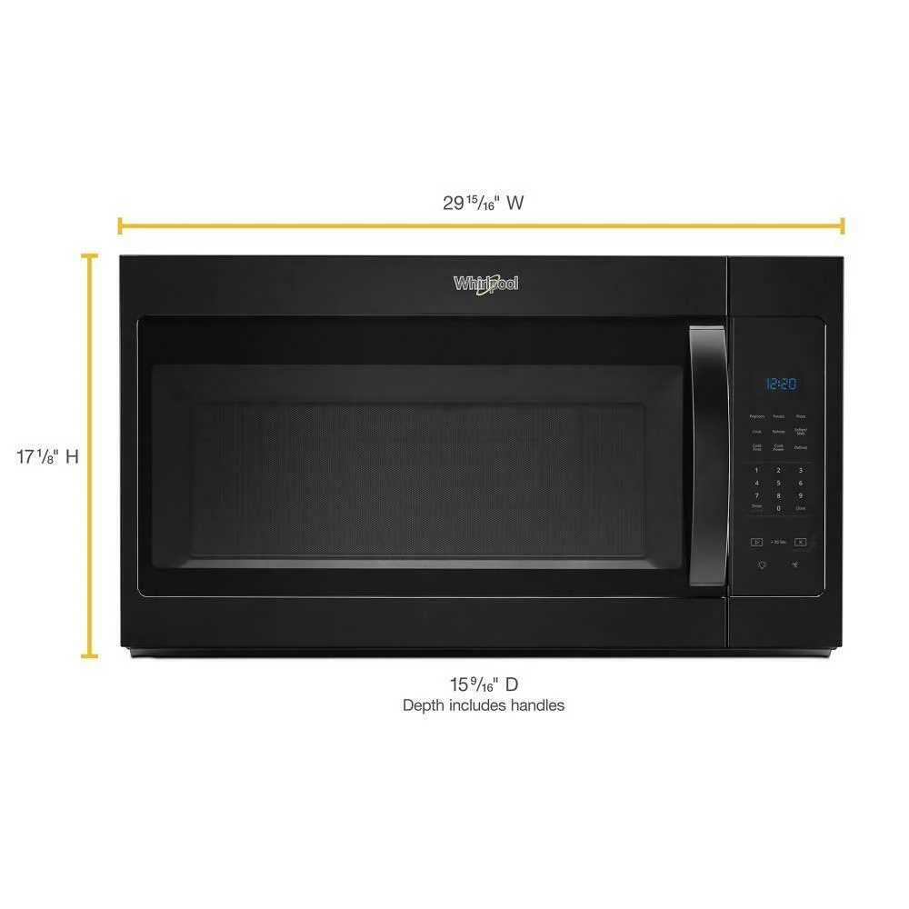 Whirlpool WMH31017HB 1.7 cu. ft. Microwave Hood Combination with Electronic Touch Controls - Image 3