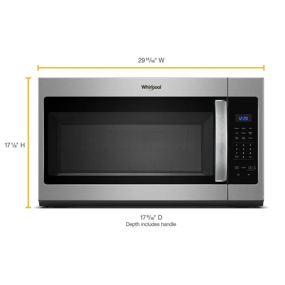 Whirlpool WMH31017HS 1.7 cu. ft. Microwave Hood Combination with Electronic Touch Controls - Image 2