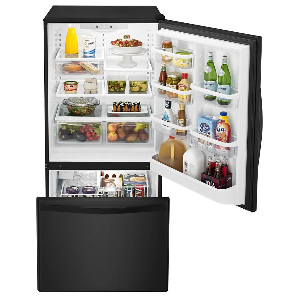 Whirlpool WRB322DMBB 33-inches wide Bottom-Freezer Refrigerator with SpillGuard™ Glass Shelves - 22 cu. ft - Image 2