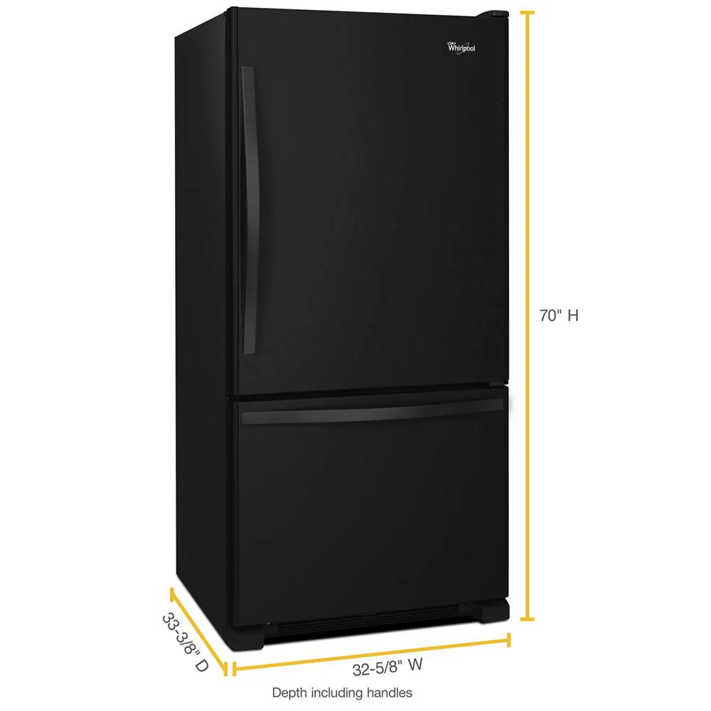 Whirlpool WRB322DMBB 33-inches wide Bottom-Freezer Refrigerator with SpillGuard™ Glass Shelves - 22 cu. ft - Image 5