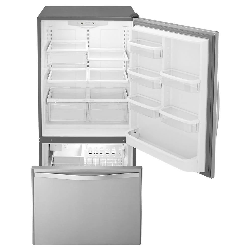 Whirlpool WRB322DMBM 33-inches wide Bottom-Freezer Refrigerator with SpillGuard™ Glass Shelves - 22 cu. ft - Image 4