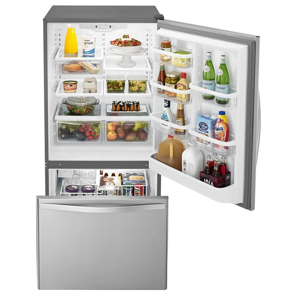 Whirlpool WRB322DMBM 33-inches wide Bottom-Freezer Refrigerator with SpillGuard™ Glass Shelves - 22 cu. ft - Image 9