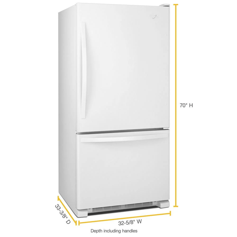 Whirlpool WRB322DMBW 33-inches wide Bottom-Freezer Refrigerator with SpillGuard™ Glass Shelves - 22 cu. ft - Image 5