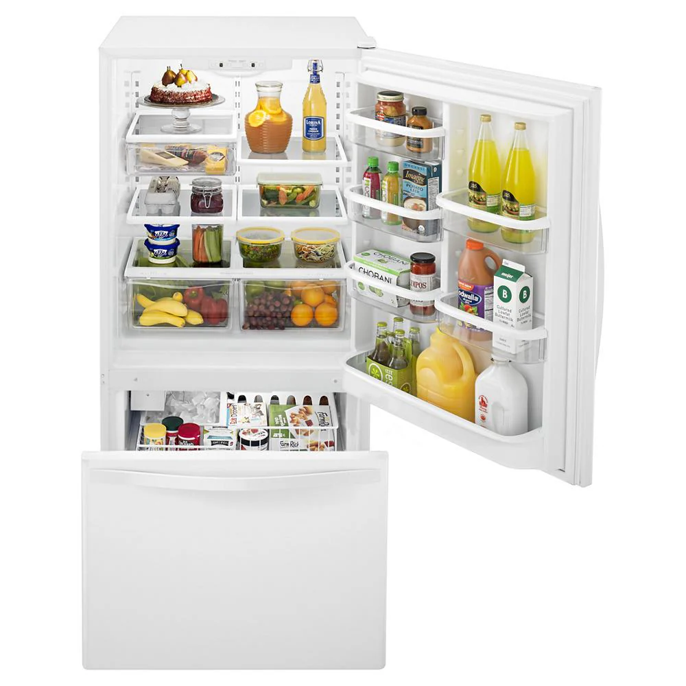 Whirlpool WRB329DMBW 30-inches wide Bottom-Freezer Refrigerator with SpillGuard™ Glass Shelves - 18.7 cu. ft. - Image 2