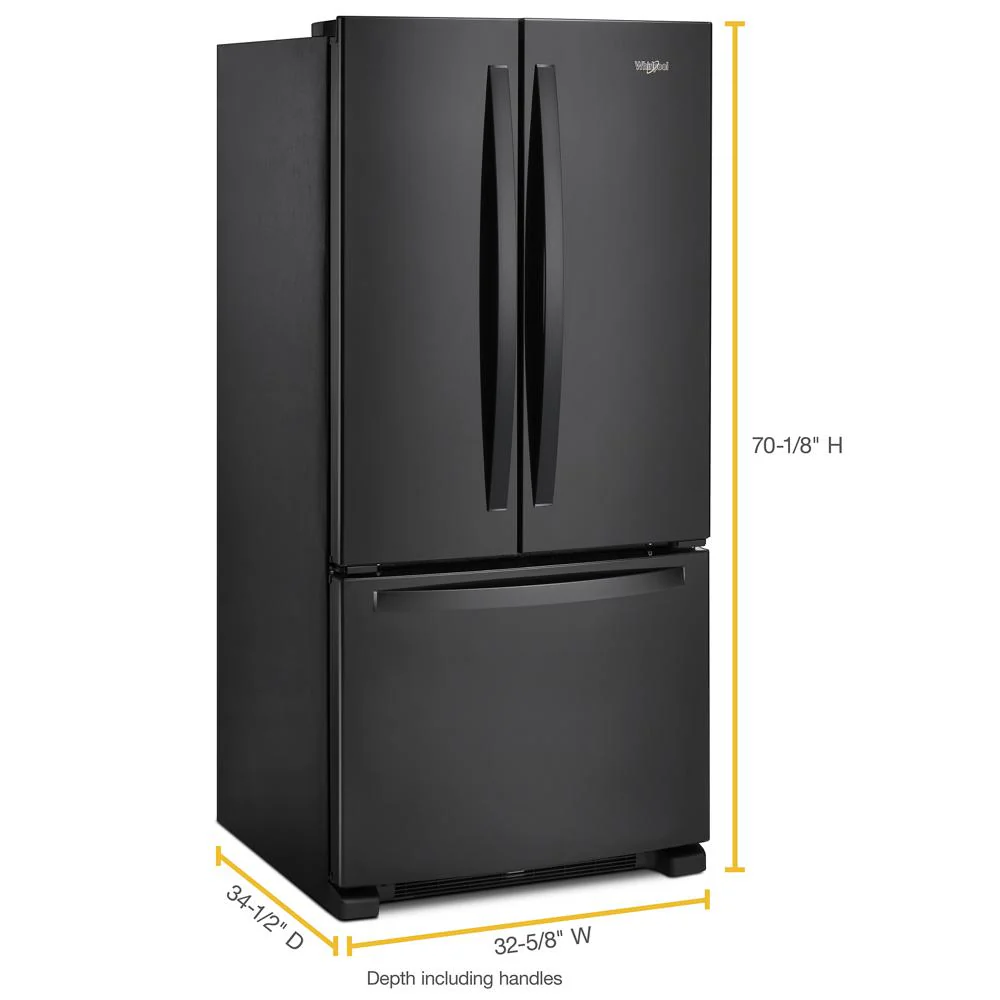 Whirlpool WRFF5333PB 33-inch Wide French Door Refrigerator - 22 cu. ft. - Image 3