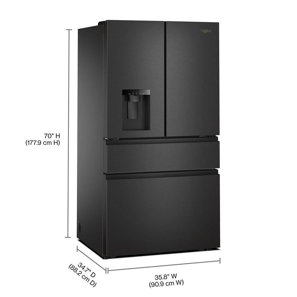 WRMF3536SV Whirlpool® 29 Cu. Ft. Family-Sized Capacity French Door Refrigerator with Flexible Temperature Drawer - Image 2