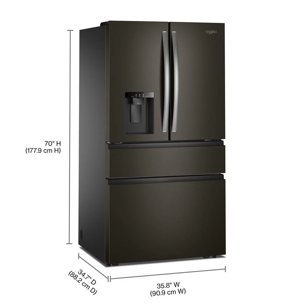 WRMF3636SV Whirlpool® 29 Cu. Ft. Family-Sized Capacity French Door Refrigerator with Flexible Temperature Drawer - Image 2