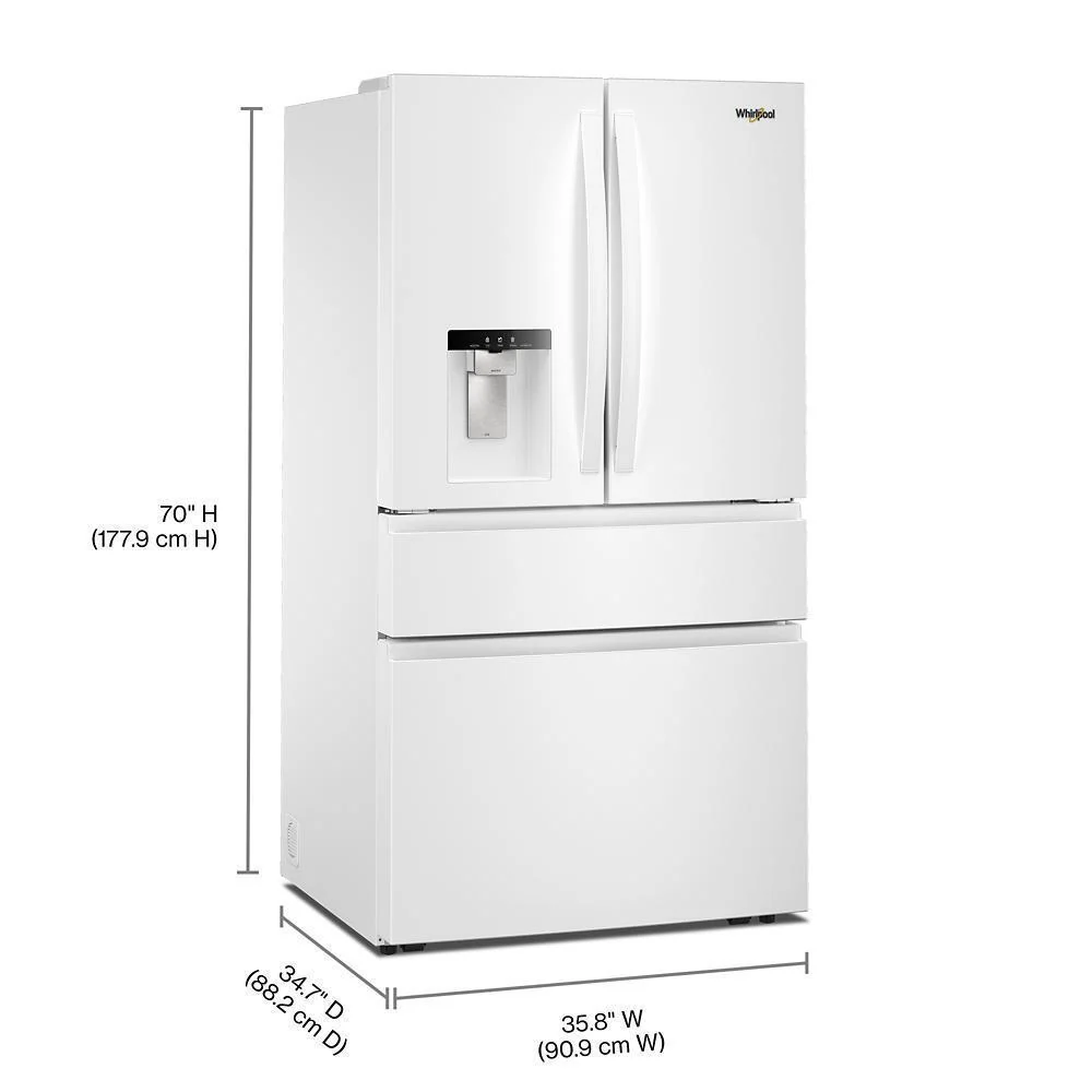 WRMF3636SW Whirlpool® 29 Cu. Ft. Family-Sized Capacity French Door Refrigerator with Flexible Temperature Drawer - Image 2