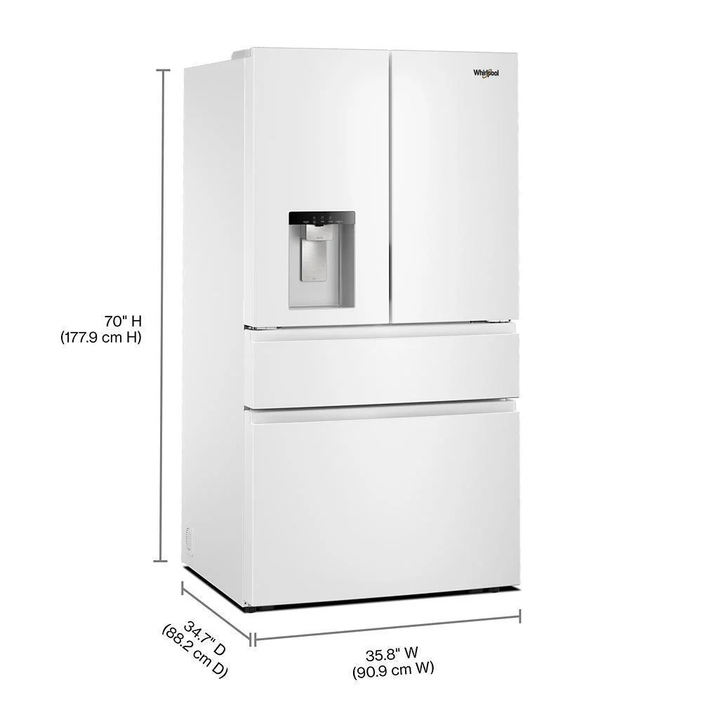 WRMF3736SW Whirlpool® 29 Cu. Ft. Family-Sized Capacity French Door Refrigerator with Flexible Temperature Drawer - Image 2