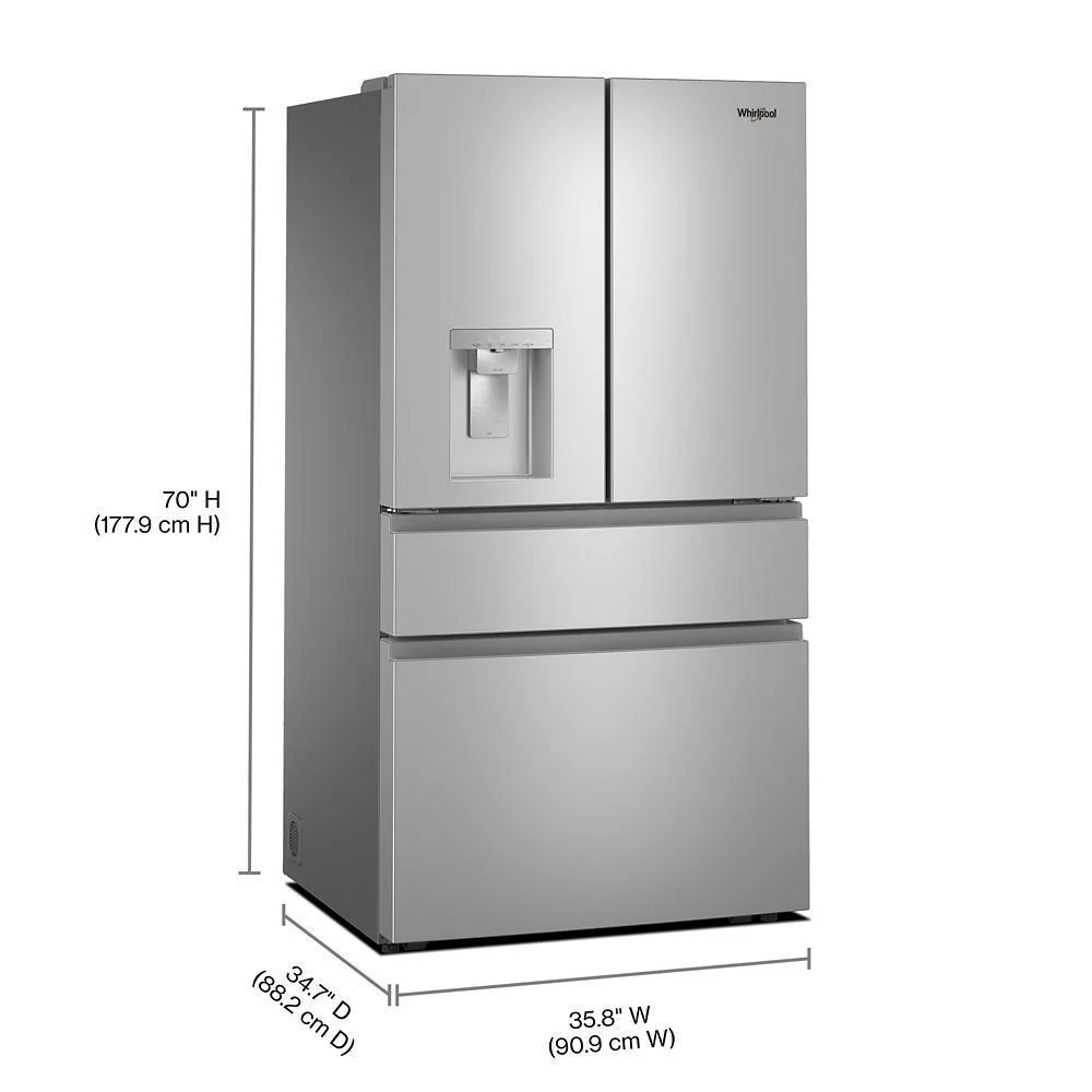 WRMF3736SZ Whirlpool® 29 Cu. Ft. Family-Sized Capacity French Door Refrigerator with Flexible Temperature Drawer - Image 2