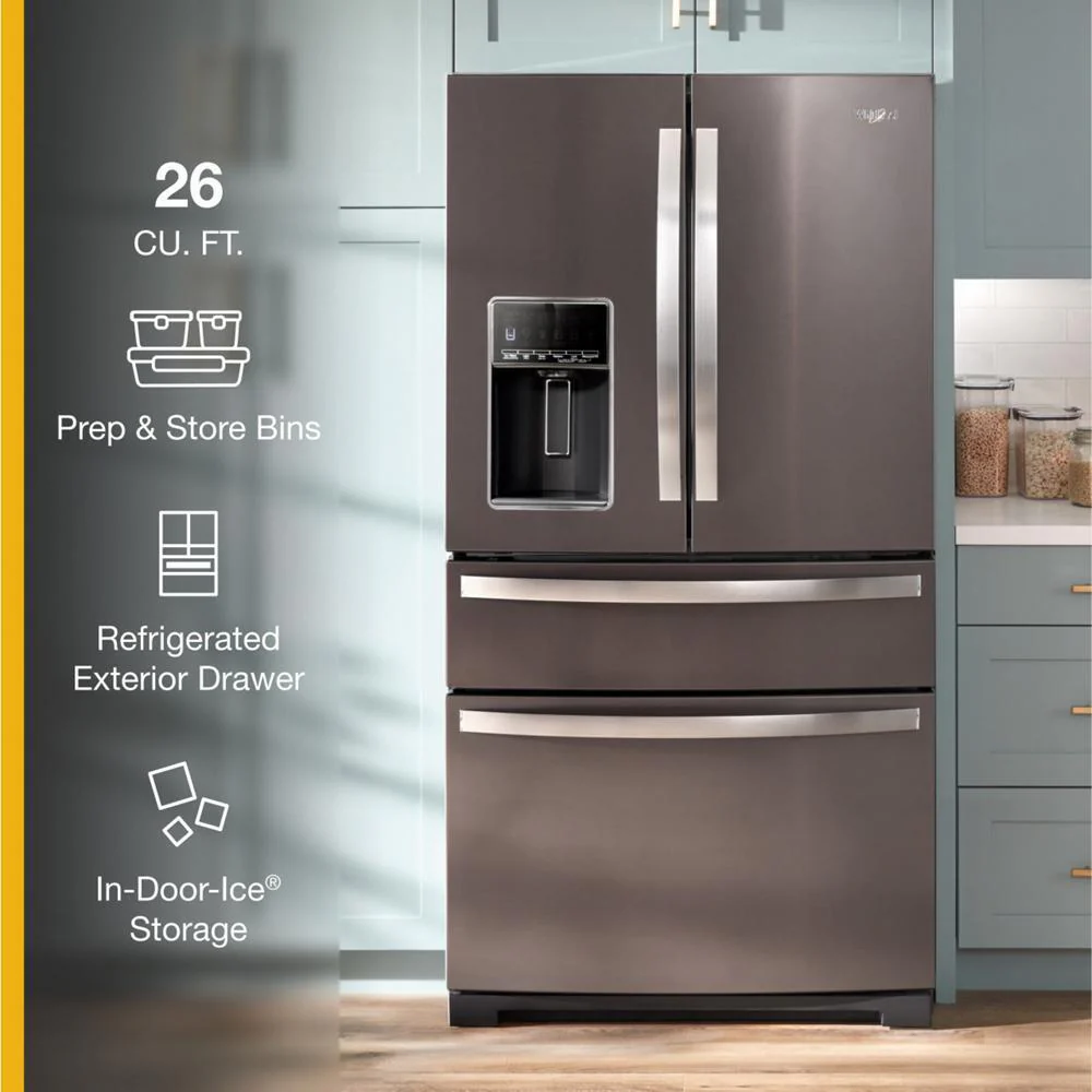 Whirlpool WRMF7736PV 36-inch Wide 4 Door Refrigerator with Prep and Store Bins - 26 Cu. Ft. - Image 13