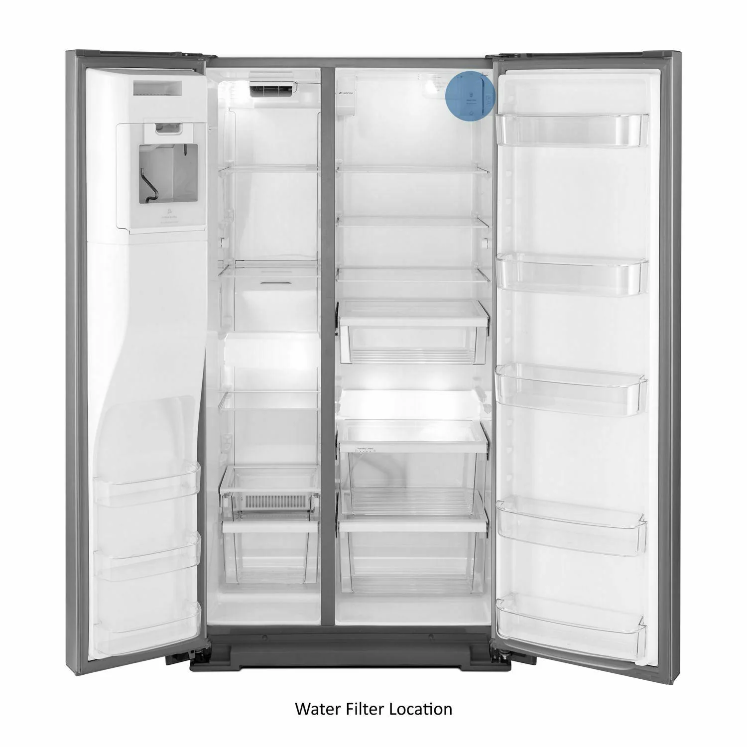 Whirlpool WRSA71CIHZ 36-inch Wide Contemporary Handle Counter Depth Side-by-Side Refrigerator - 21 cu. ft. - Image 3