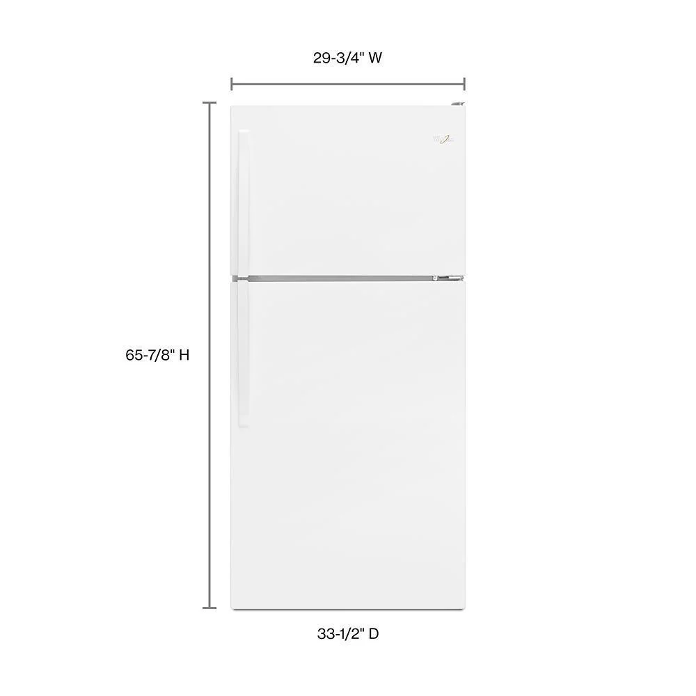 Whirlpool WRT148FZDW 30" Wide Top-Freezer Refrigerator - Image 2