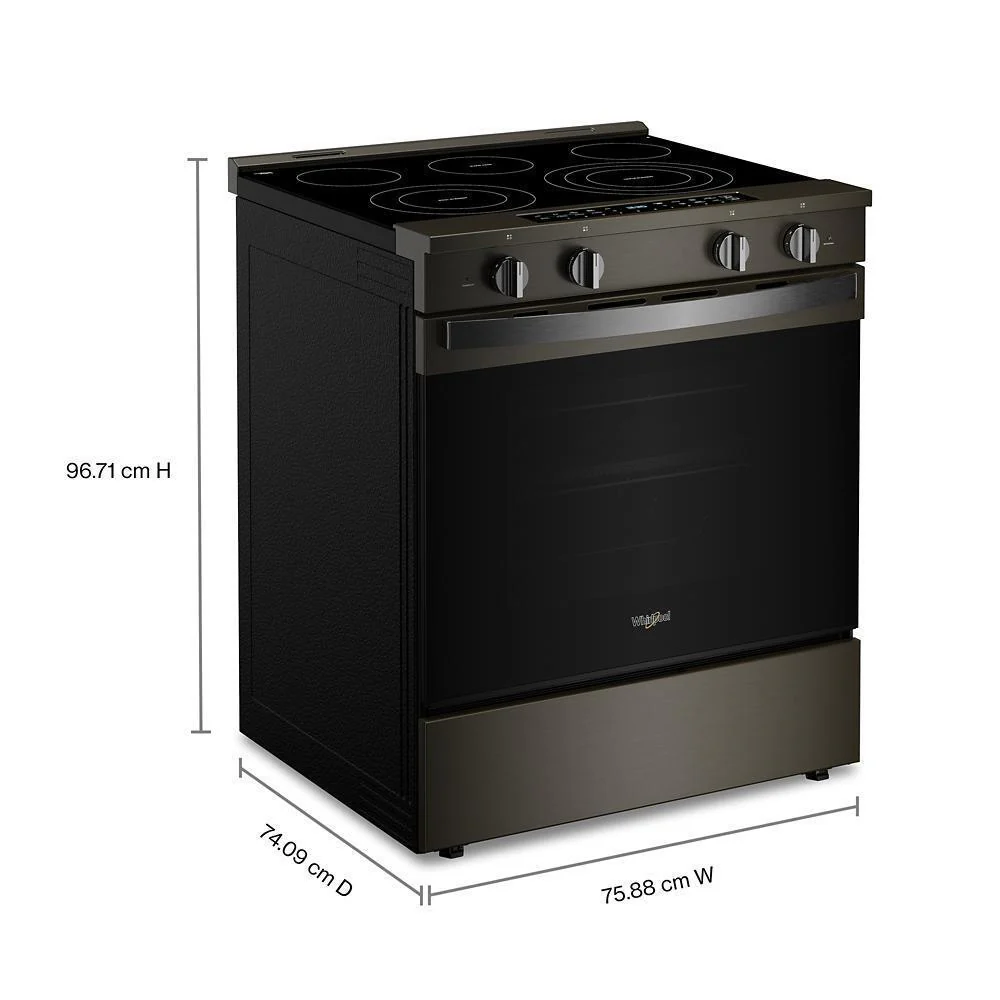 Whirlpool WSES7530RV 30-inch Smart Slide in Electric Range with Air Cooking Technology, No Preheat Air Fry, WipeClean™ Coating, Steam/Self Clean and High Speed Preheat - Image 2