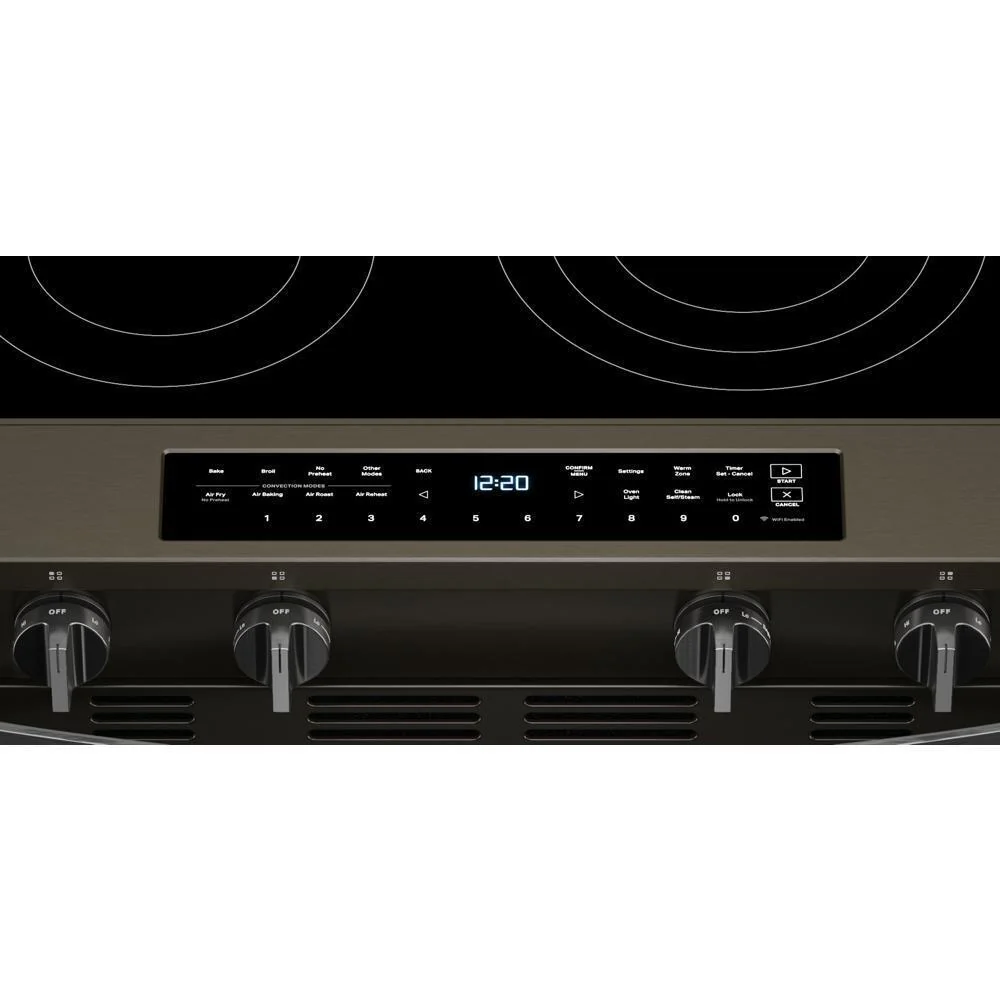 Whirlpool WSES7530RV 30-inch Smart Slide in Electric Range with Air Cooking Technology, No Preheat Air Fry, WipeClean™ Coating, Steam/Self Clean and High Speed Preheat - Image 4