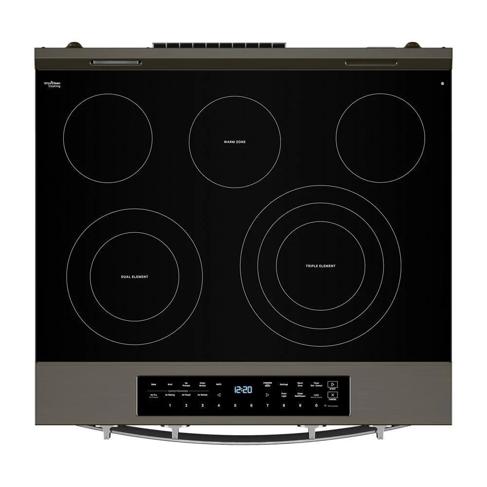 Whirlpool WSES7530RV 30-inch Smart Slide in Electric Range with Air Cooking Technology, No Preheat Air Fry, WipeClean™ Coating, Steam/Self Clean and High Speed Preheat - Image 6
