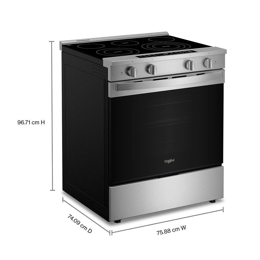 Whirlpool WSES7530RZ 30-inch Smart Slide in Electric Range with Air Cooking Technology, No Preheat Air Fry, WipeClean™ Coating, Steam/Self Clean and High Speed Preheat - Image 2