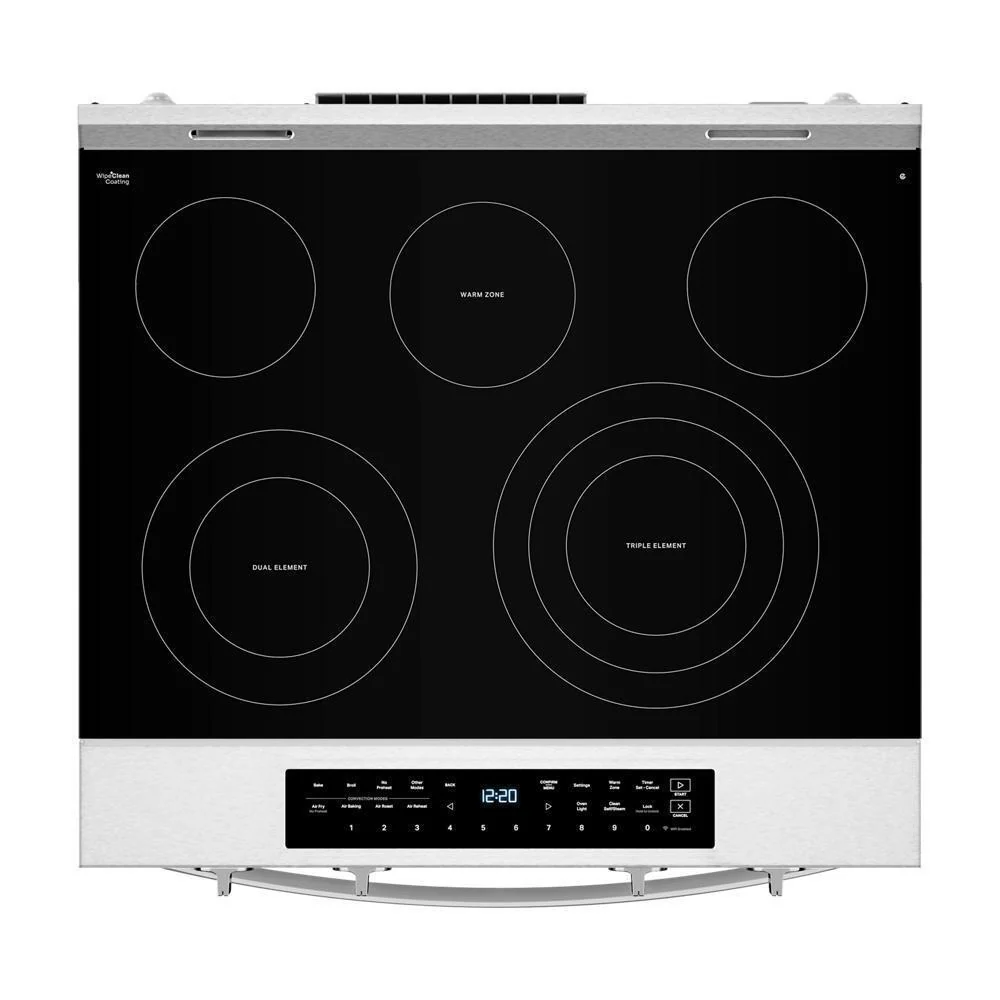 Whirlpool WSES7530RZ 30-inch Smart Slide in Electric Range with Air Cooking Technology, No Preheat Air Fry, WipeClean™ Coating, Steam/Self Clean and High Speed Preheat - Image 8