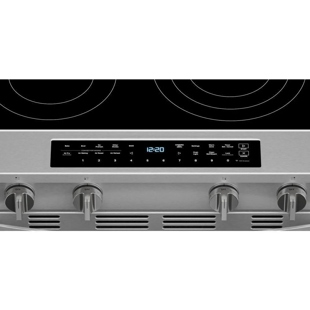 Whirlpool WSES7530RZ 30-inch Smart Slide in Electric Range with Air Cooking Technology, No Preheat Air Fry, WipeClean™ Coating, Steam/Self Clean and High Speed Preheat - Image 9