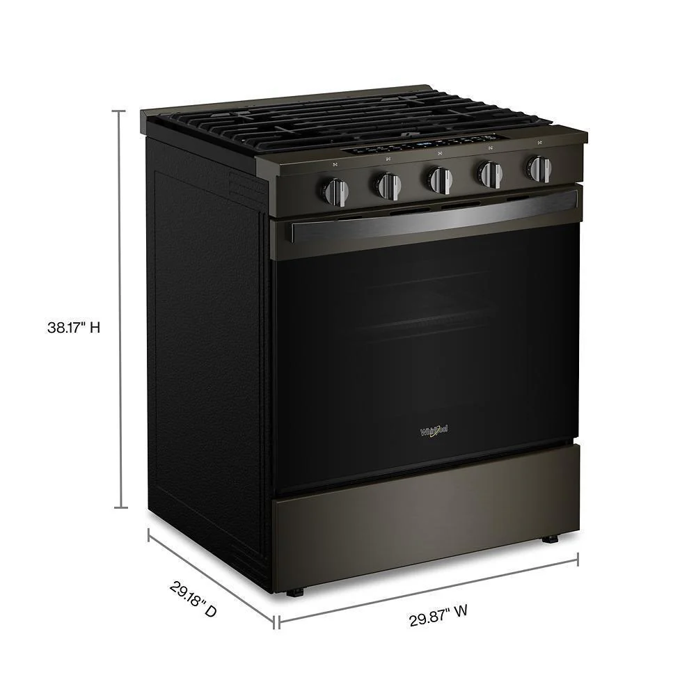 Whirlpool WSGS7530RV 30-inch Smart Slide In Gas Range with Air Cooking Technology, No Preheat Air Fry, Steam/Self Clean and High Speed Preheat - Image 2