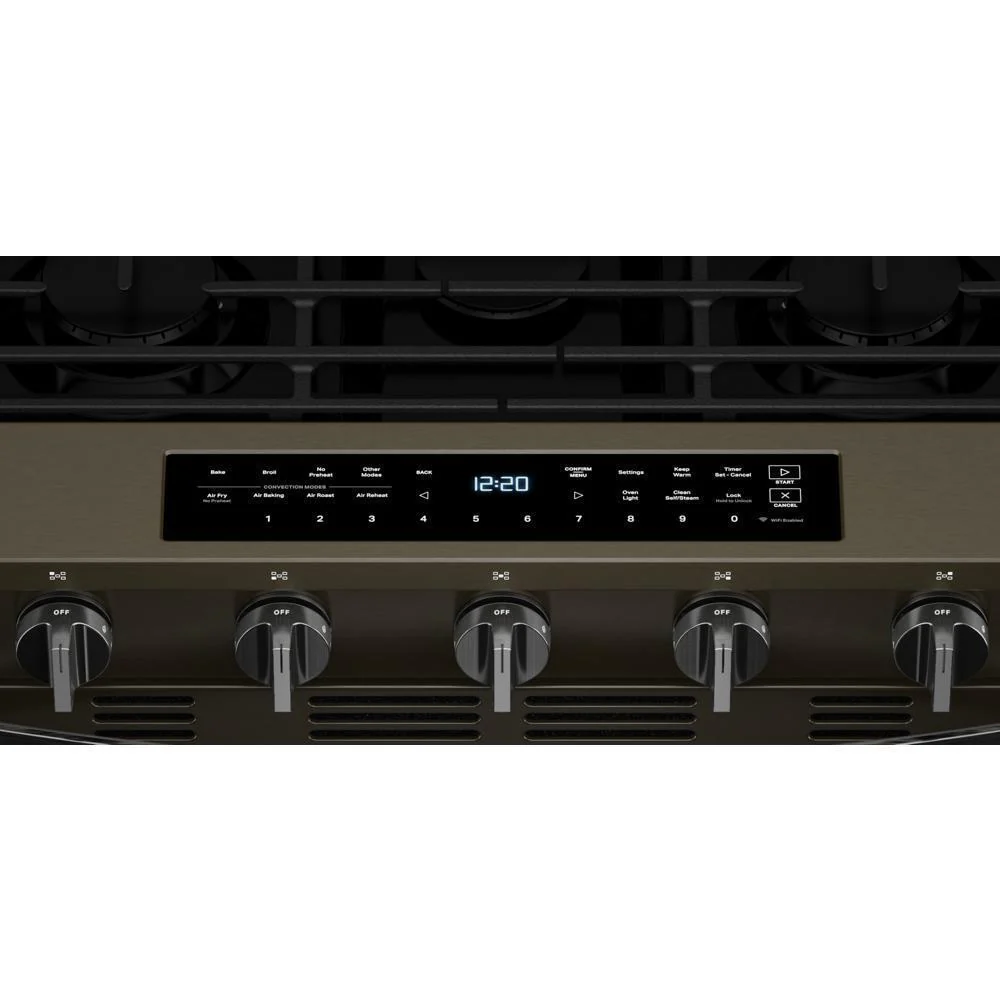 Whirlpool WSGS7530RV 30-inch Smart Slide In Gas Range with Air Cooking Technology, No Preheat Air Fry, Steam/Self Clean and High Speed Preheat - Image 4