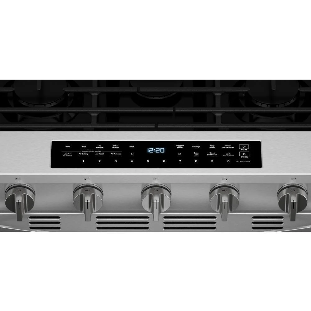 Whirlpool WSGS7530RZ 30-inch Smart Slide In Gas Range with Air Cooking Technology, No Preheat Air Fry, Steam/Self Clean and High Speed Preheat - Image 10