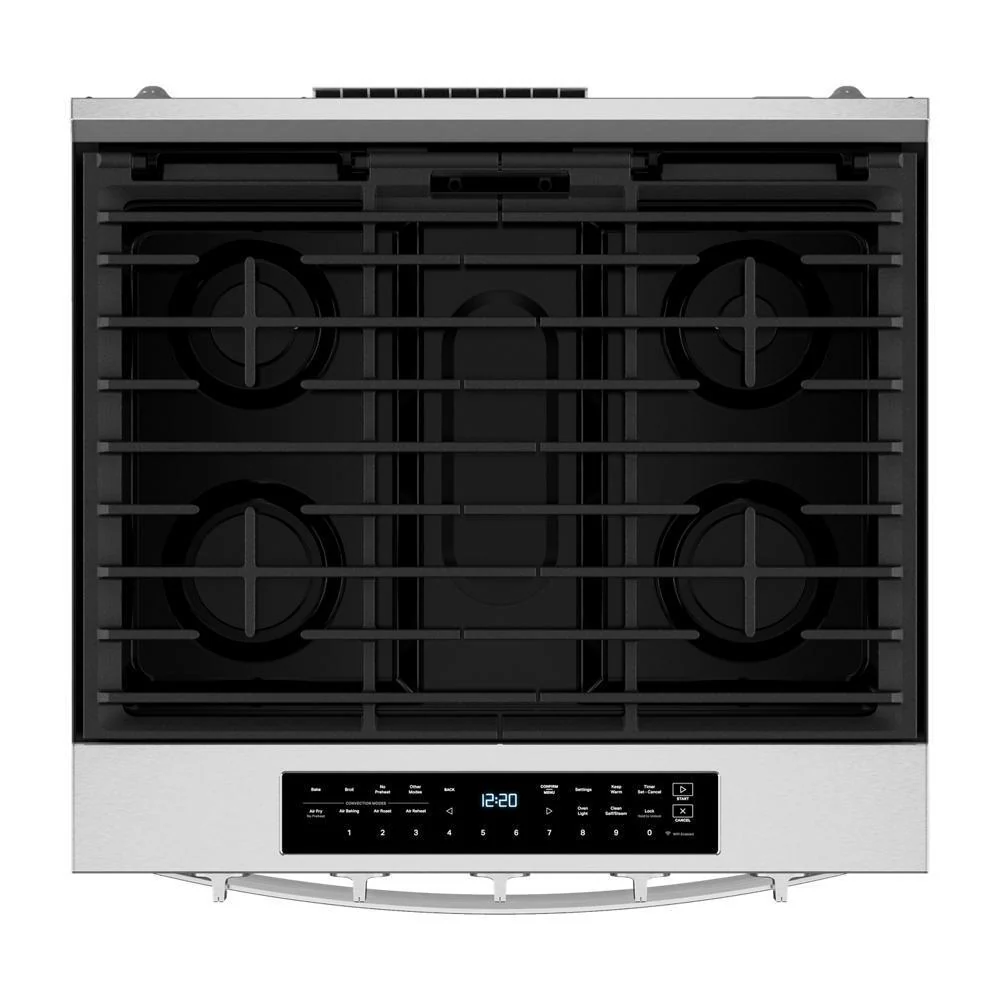 Whirlpool WSGS7530RZ 30-inch Smart Slide In Gas Range with Air Cooking Technology, No Preheat Air Fry, Steam/Self Clean and High Speed Preheat - Image 6